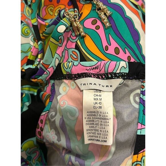 Trina Turk "Sea Garden" Halter Maxi Dress Size Medium - Picture 7 of 9